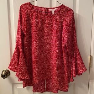LC Lauren Conrad Red Flowy Top